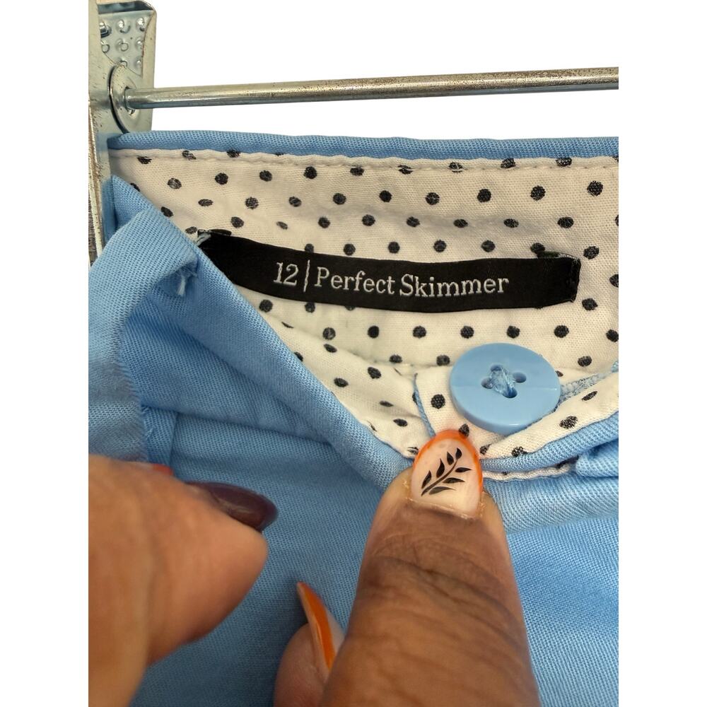 Talbots Plus Blue Basic Casual Everyday Perfect Skimmer Cropped Pants Size 12‎ - Picture 2 of 12